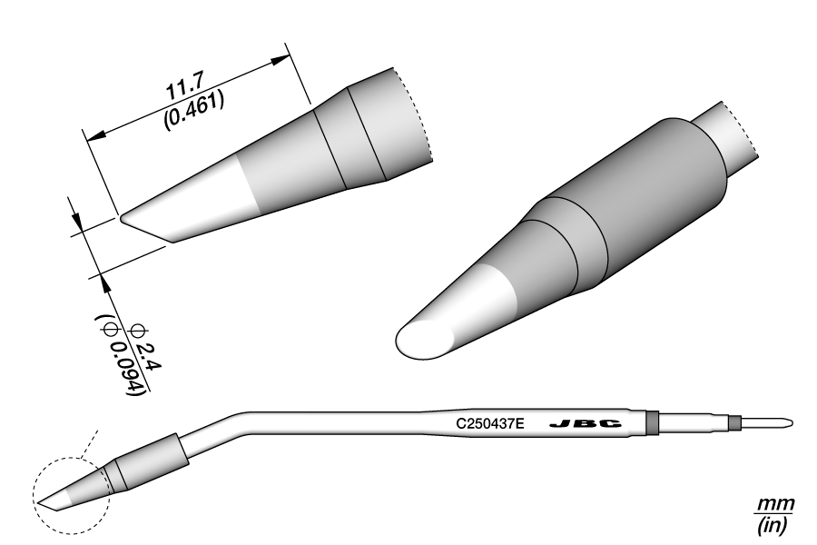 C250437E Bevel Cartridge Ø 2.4 mm